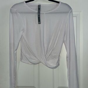 Vuori White Long Sleeve Twist Top